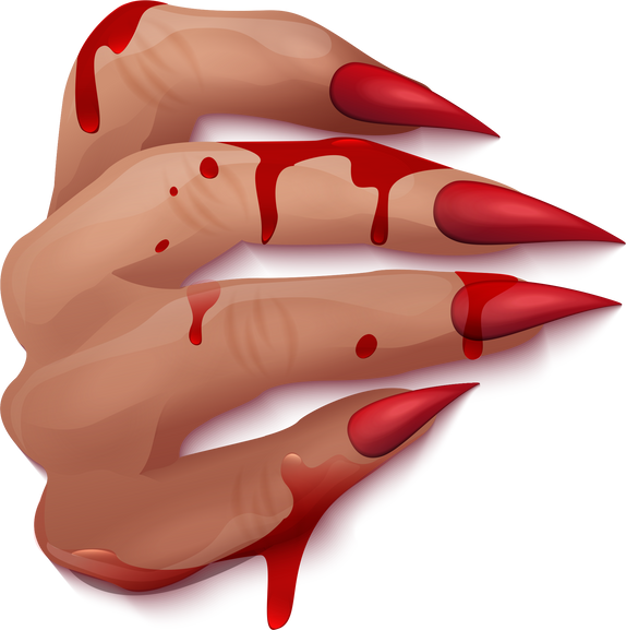 3D Realistic Vampire Monster Bloody Hand